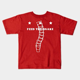 feed the snake (white white text) Kids T-Shirt
